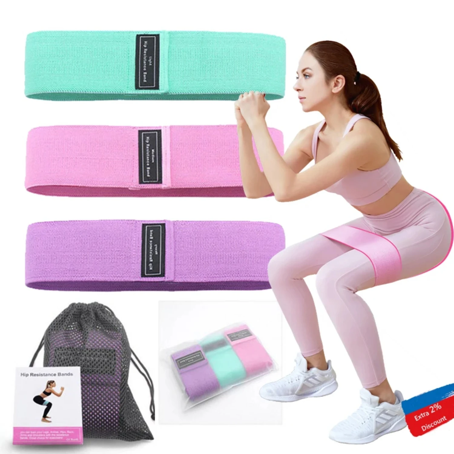 1/2/3PCS/Lot Fitness Rubber Band Elastic Yoga Resistance Bands Set  Circle Expander Gym Fitness Equipment Women  Exercise