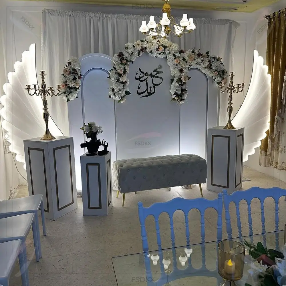 

FSDKX Wedding Arch Backdrop Stand Arch Photo Backdrop Wall Wedding Stage Backdrop Decor