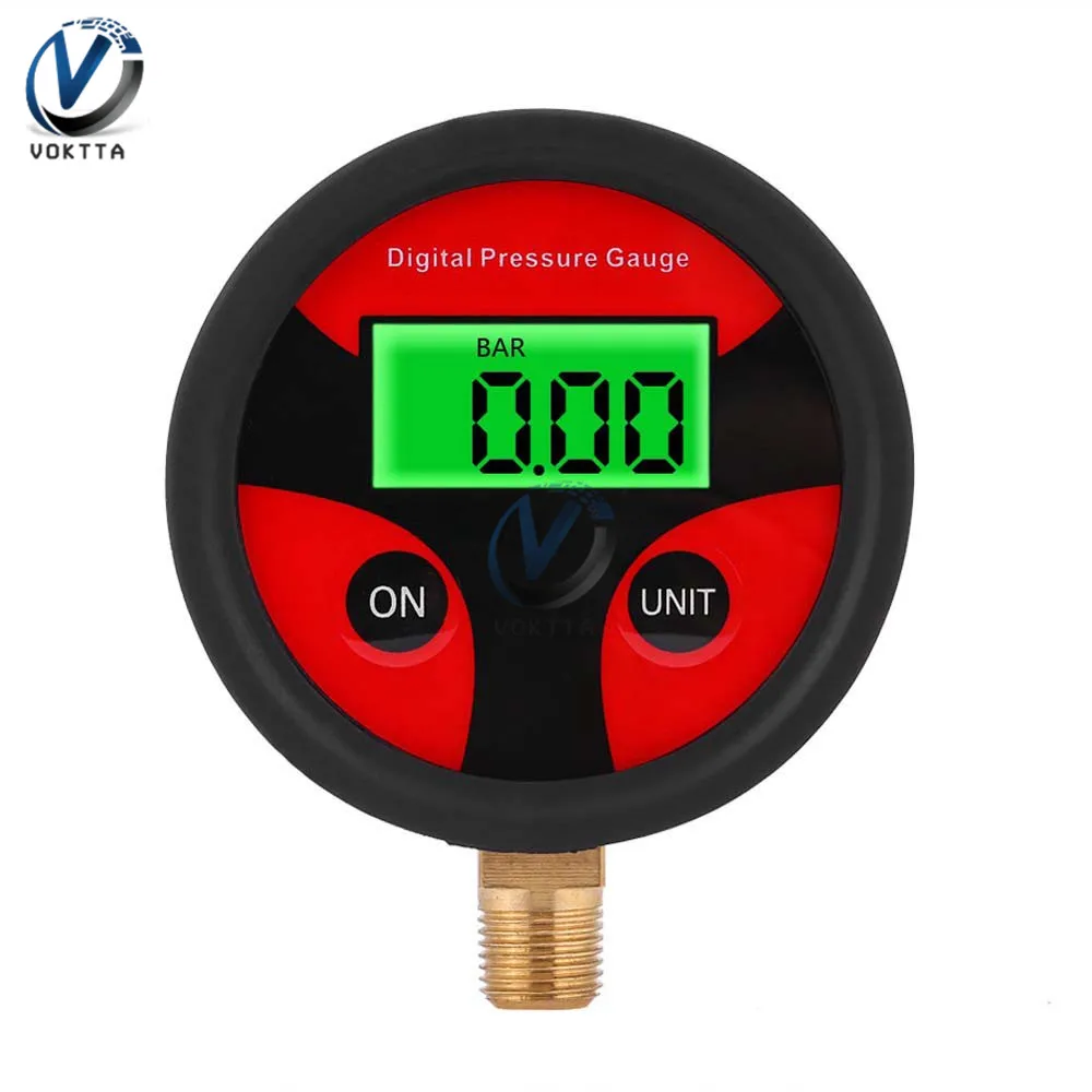 1/4 1/8 200 PSI Digital Tire Pressure Gauge LCD Backlight LED Digital Tire Pressure Gauge Pressure Gauge for Car Pressure Tester