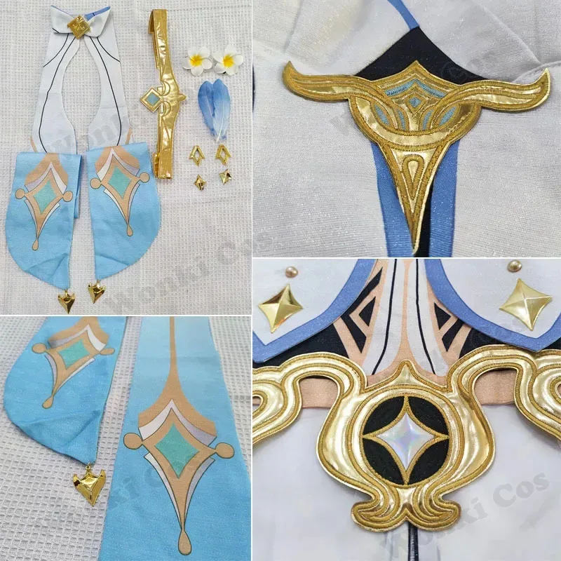 

qq 123High qualiy traveller Lumine costume wig for game impact character cosplay costumes women party outfits