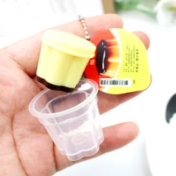 Play Pudding Jell-O Keychain Miniature Icash Yogurt Pudding Ice Cream Pendant Soft Kneading Music Ornaments