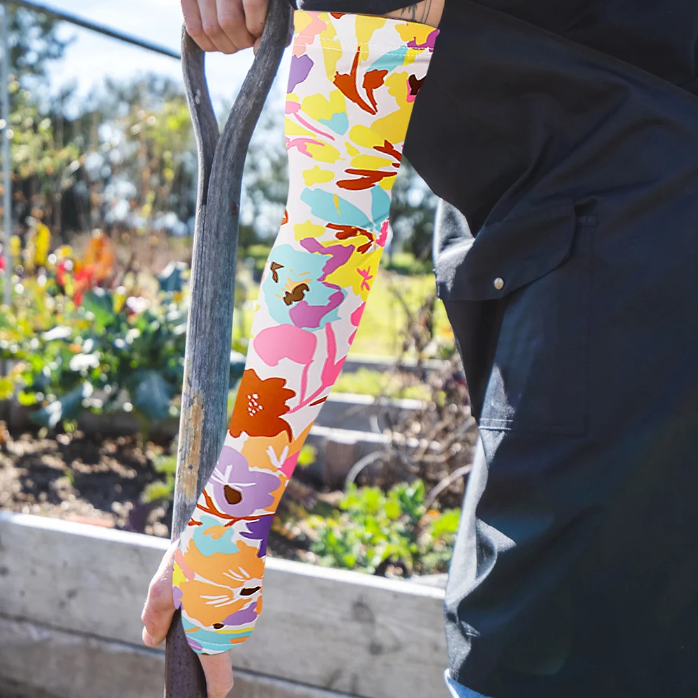 

1 пара женских рукавов, летние солнцезащитные УФ-защиты, спорт на открытом воздухе, путешествия, велоспорт, красочные носки без пальцев с рукавами, 2024