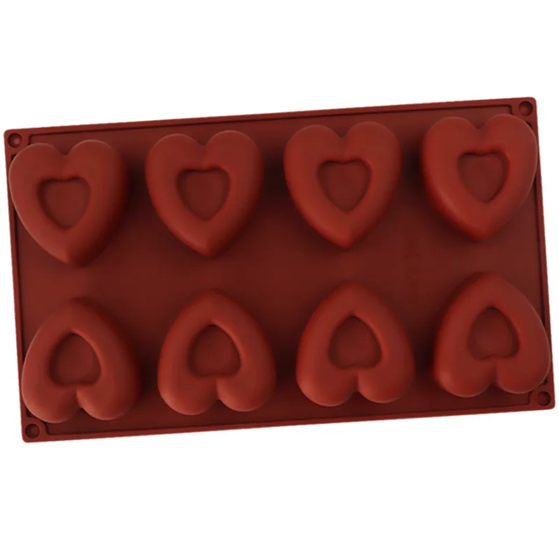 8 Even Love Donuts Silicone Jelly Mold Steamed Rice Cake Cake Mold XG1114 for Baking And Cooking