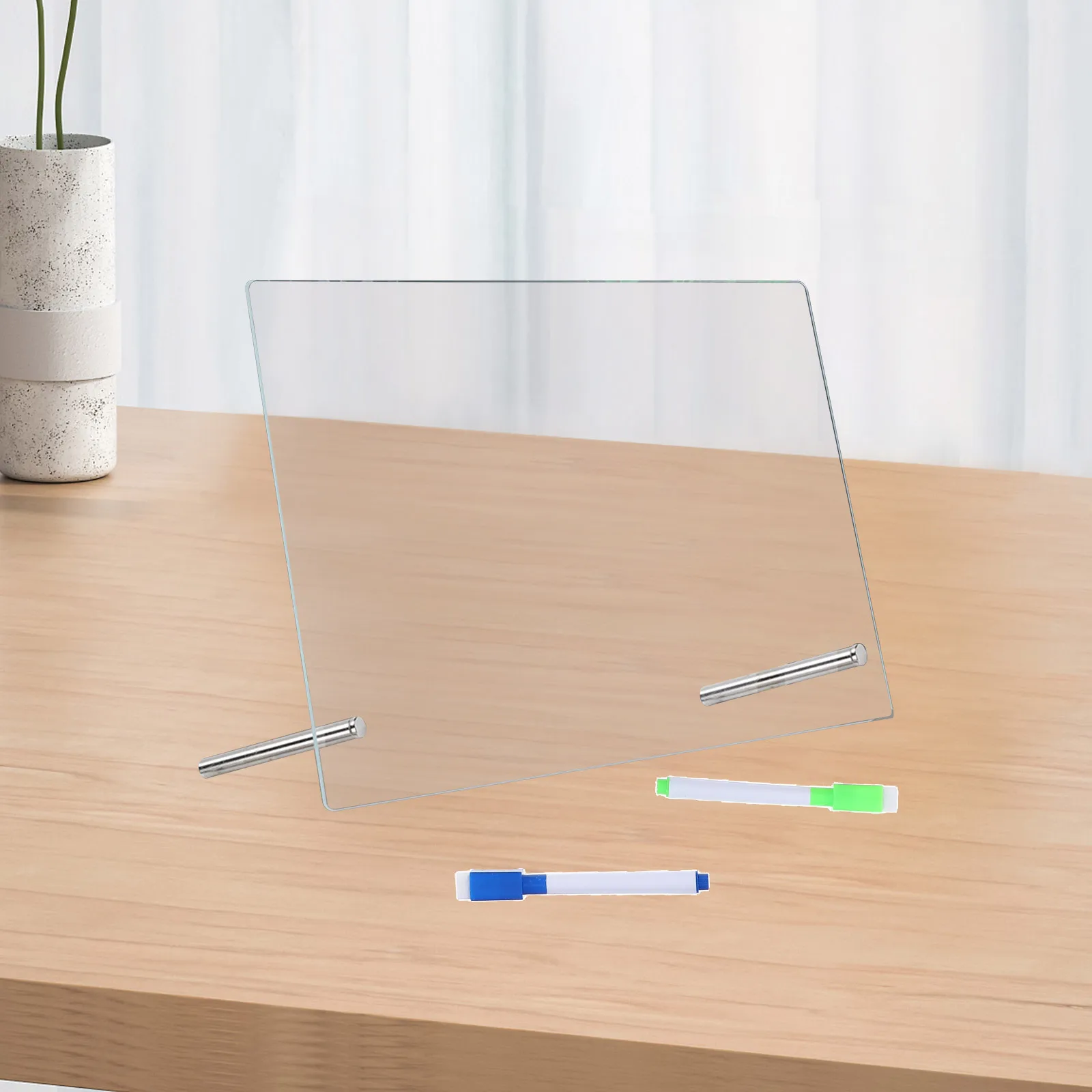 1 conjunto 1 conjunto de placa de memorando acrílico transparente mesa quadro branco para planejamento diário portátil seco apagar organizador mesa escritório em casa