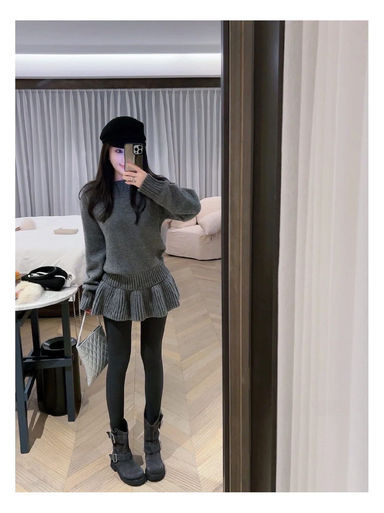 

Модный свитер-худи из полипропилена с длинными рукавами, осенне-зимний свободный топ с отстегивающимся воротником, двусторонний, с круглым вырезом, женский вязаный джемпер