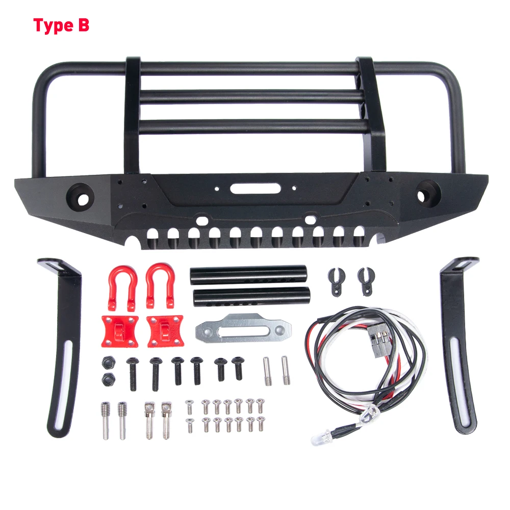 AXSPEED CNC stop metali zderzak przedni przeciwkolizyjne z diodami Led dla TRX-4 1/10 zdalnie sterowany samochód gąsienicowy części modelu