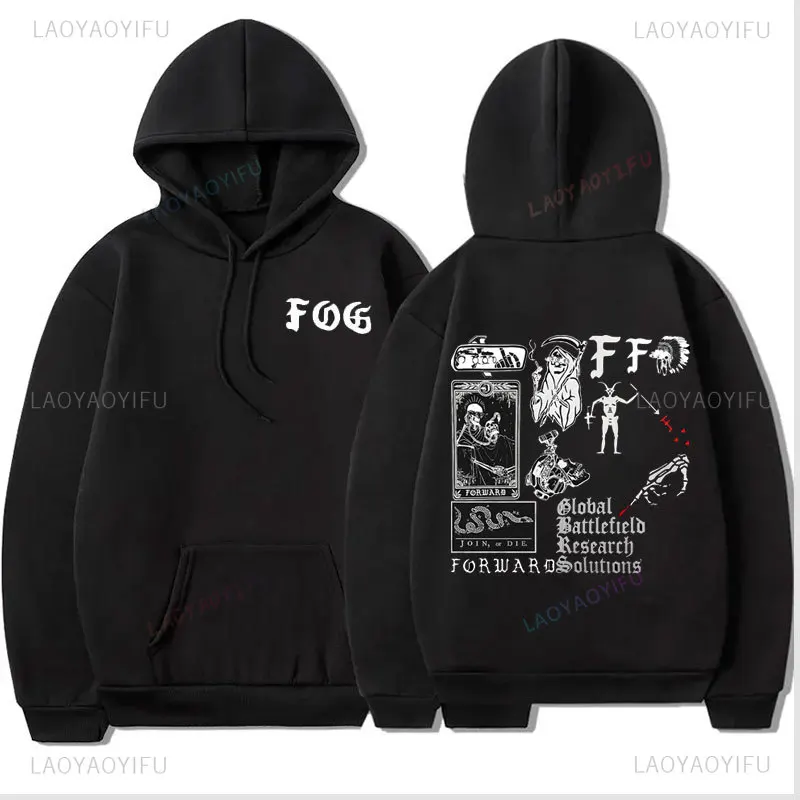 Trendy Forward Observations Group Man Hoodie Death Skeleton Satan Hooded Sweatshirts Gothic Clothes Hoodies Harajuku Streetwear