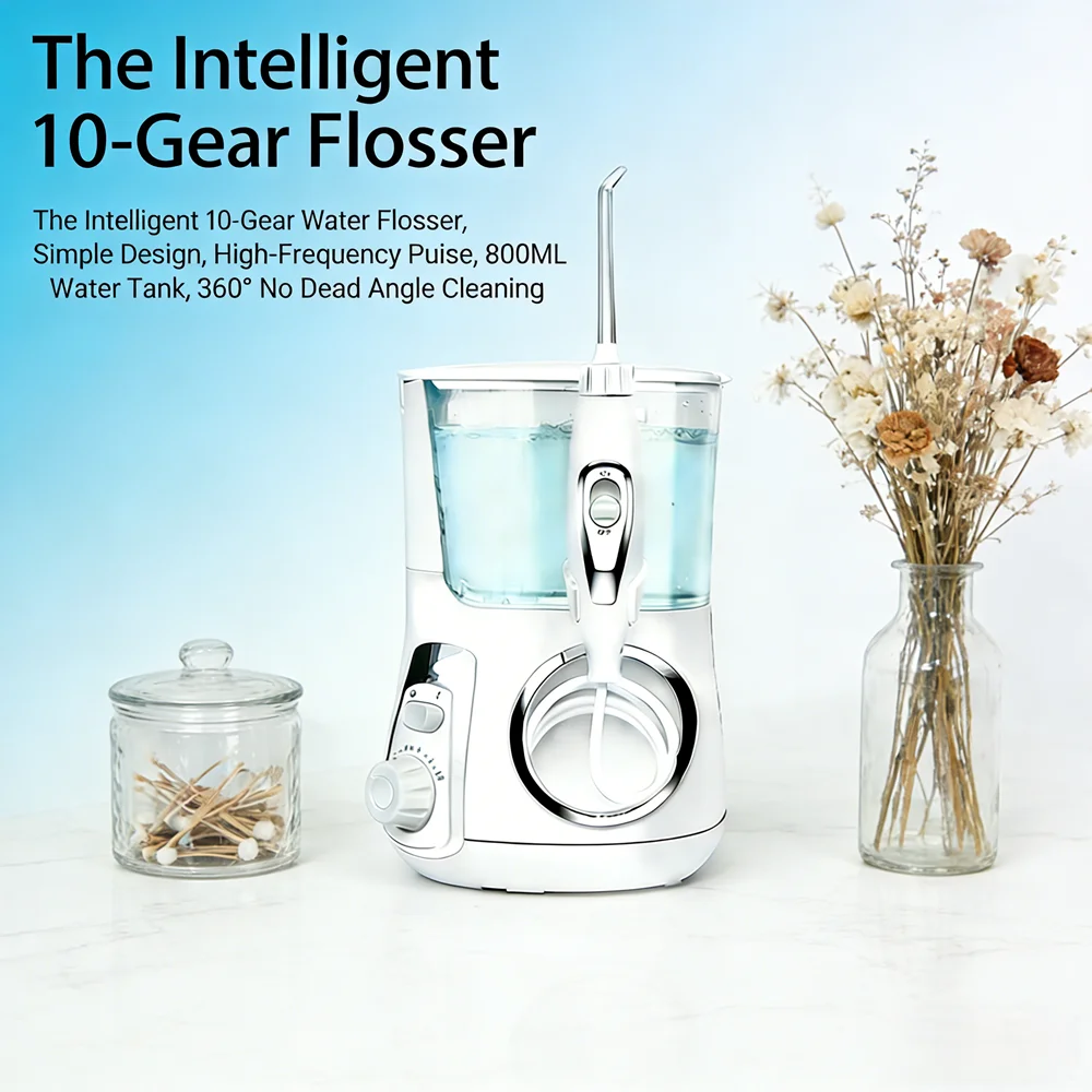 

Профессиональный ирригатор для полости рта с 10 режимами, 800 мл, 5 насадок, электрический, для свежего дыхания