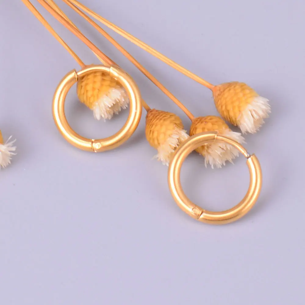 E36 Cold style golden ear rings, simple and individual stainless steel earrings for couples