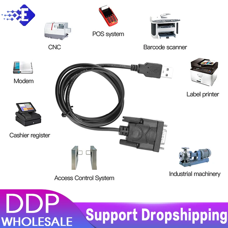 High Quality USB Male To DB9 RS232 COM Female Cable Adapter Converter Supports Win 7 8 10 Pro System