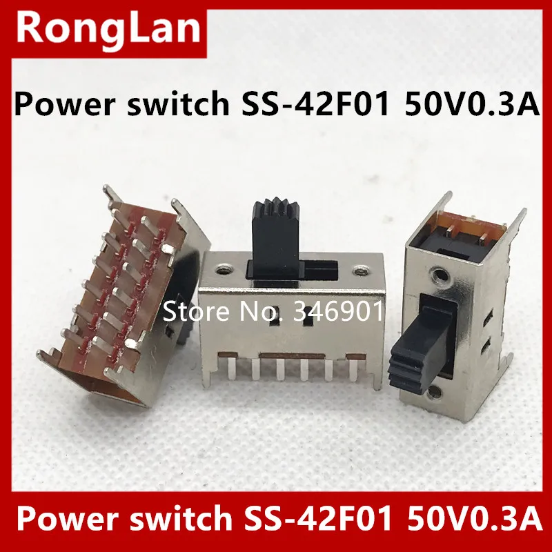 [SA]Small toggle switch panel mounted vertically sliding switch DC power switch SS-42F01 5MM 7MM 9MM shaft 12FEET--100PCS/LOT