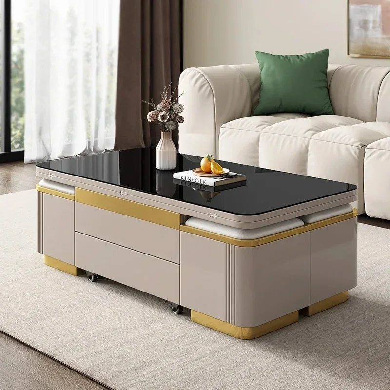 Modern Marble Folding Coffee Table With Storage For Living Room, Table Basse Furniture For Terrace And Lounge Side Table Möbel