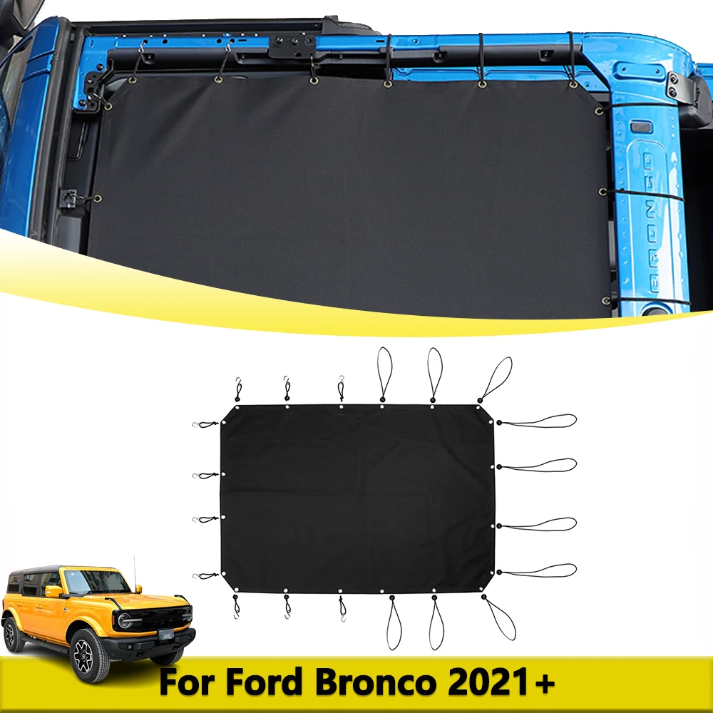 

Soft Top Car Cover Velcro Straps For Ford Bronco 2-door 4-door 2021-2024 Roof Sun Shade Bikini Top Exterior Parts Accessories