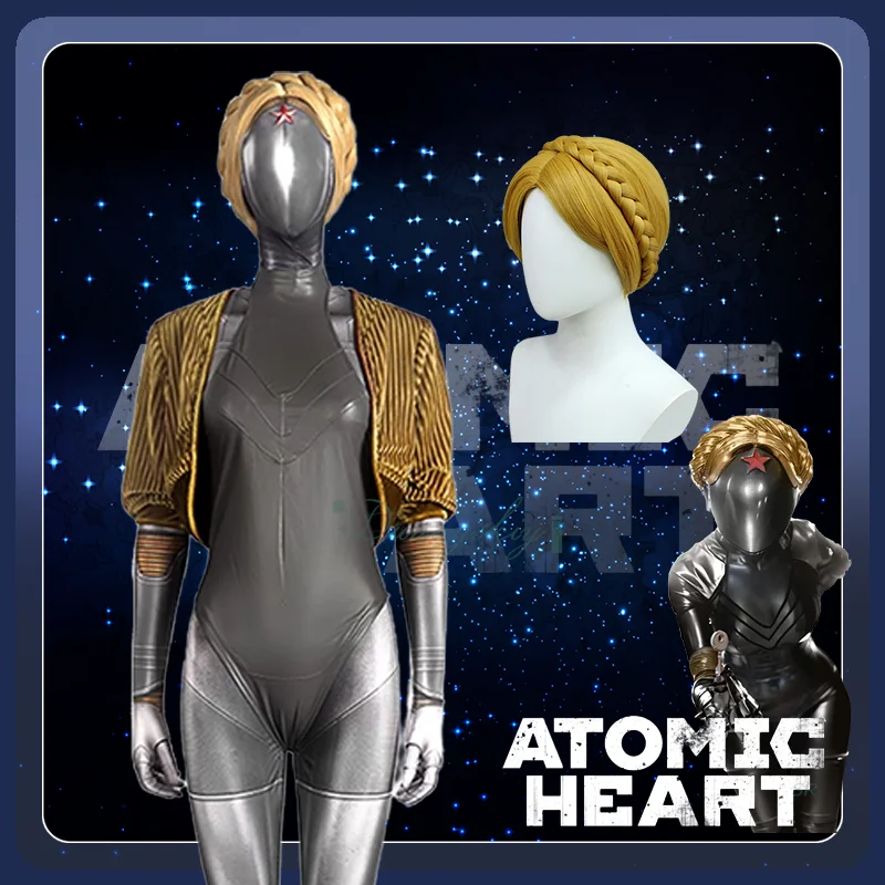 لعبة القلب الذري تأثيري حلي روبوت التوائم اليسار واليمين تأثيري راقصة الباليه ارتداءها شعر مستعار أشقر حفلة الهالوين