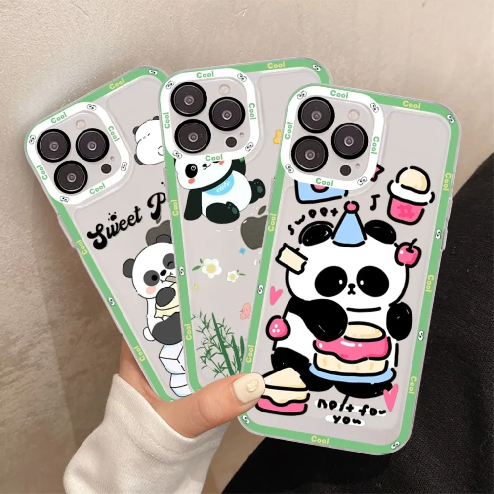 Cute Kawaii Panda Mousepad For Samsung S 20 21 22 23 lite plus ultra Clear Mobile Cover Funda