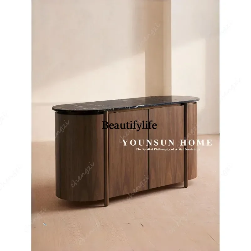 PPP Medieval solid wood dining side cabinet, chest cabinet creative storage, French retro entrance cabinet