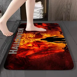 Halloween Michael Myers Floor Mat Graphic Printed Flannel Doormats for Bathroom Kitchen Entrance Carpet Home Decor