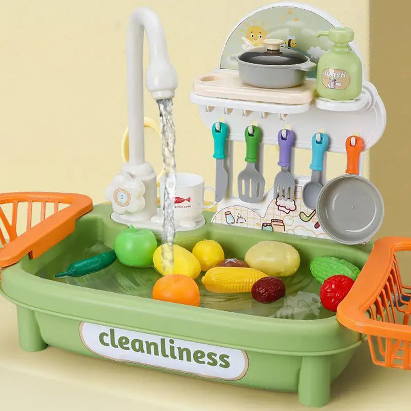 Kitchen Sink Toy For Kids Electric Sensory Water Toy Role Play Sink With Running Water Realistic Kitchen Set Toys Educational