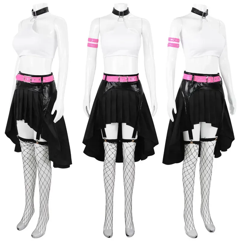 만화 영화 필름 레드 원피스 나미 코스프레 의상 탑 스커트 벨트 슈트 애니메이션 코스프레 할로윈 의상 여성용