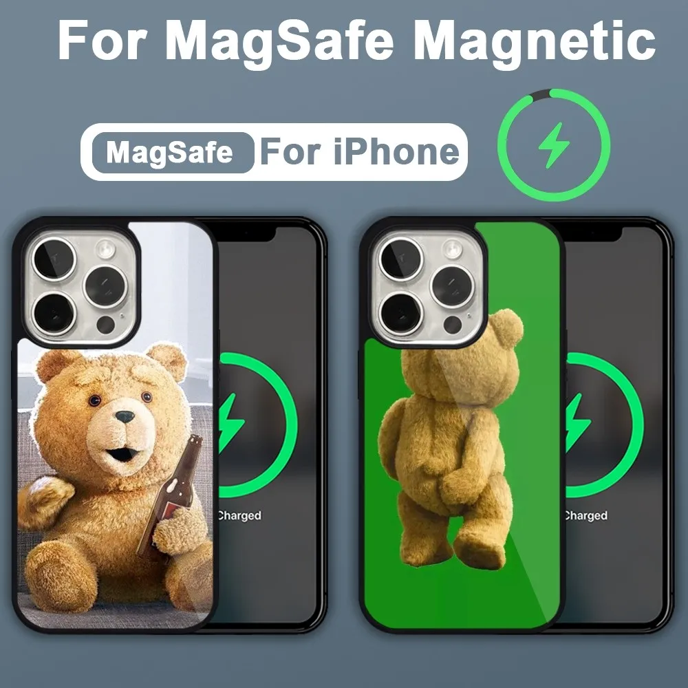 Teddy Bear Ted Phone Case For iPhone 15 14 13 12 11 Pro Max Plus Magsafe Magnetic Wireless Charging Cover