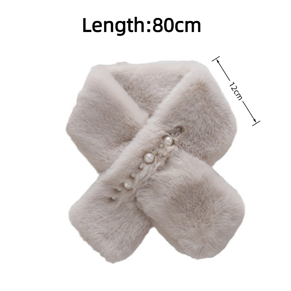 Fashion Neck Warmer Winter Scarf Keep Warm Thicken Plush Scarfs Solid Color Cross Collar Scarf Winter