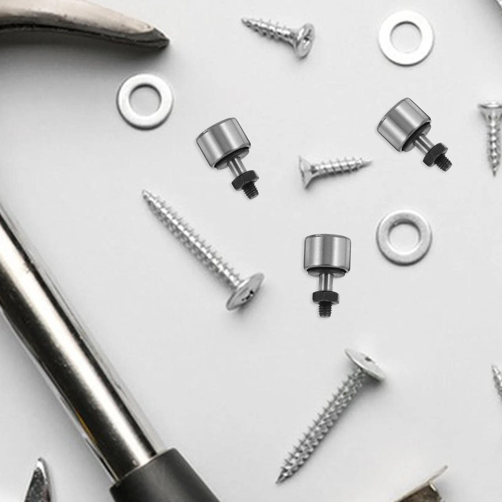 

4Pcs Bolt Type Roller Needle Bearing Cam Follower Bearing Steel High Load Capacity Heavy Duty Cam Roller Bolt-Type Bearings