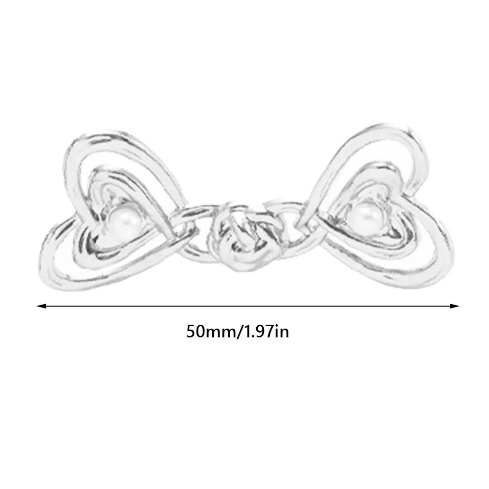 Penyesuai Kancing Celana Jeans Tanpa Jahit, Model Hati Cantik, Pengencang Pinggang dari Bahan Alloy, Dapat Dilepas