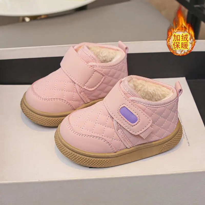 뜨거운 겨울 소녀용 앵클 부츠 두꺼운 보온 면화 신발 어린이 미끄럼 방지 키즈 보이즈 귀여운 패션 신상 캐주얼 신발