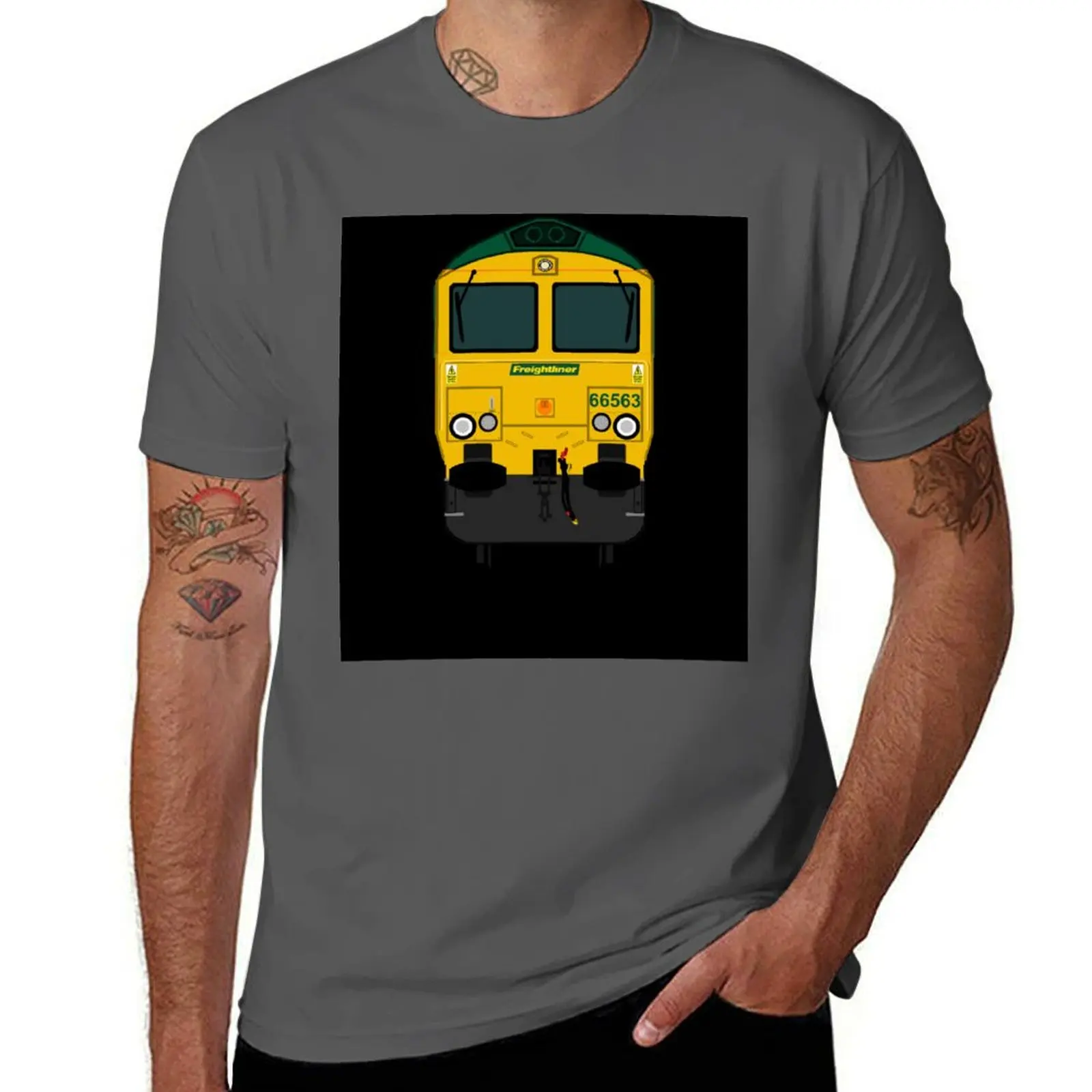 

FREIGHTLINER CLASS 66 LOCOMOTIVE T-Shirt Basic Solid Color Short Sleeve Cotton Top