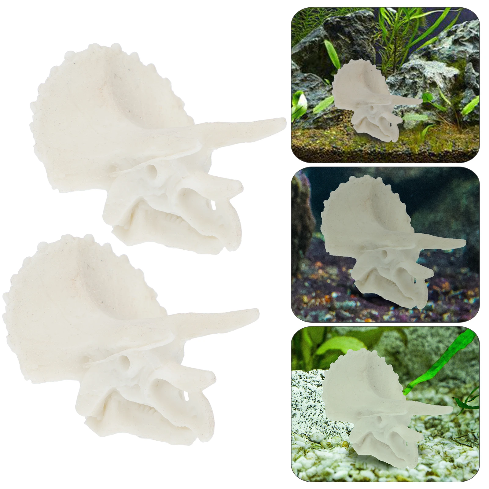 

2pcs Decoration Cave Dinosaur Bone Craft Landscaping Accessories Craft Decor Supply Hideout Decoration For Aquarium Resin
