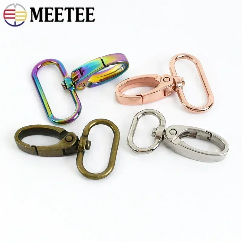 50Pcs Metal Strap Buckles Lobster Clasp Bag Buckle Webbing Snap Hooks Handbag Hangers DIY KeyChain Leather Part Accessories