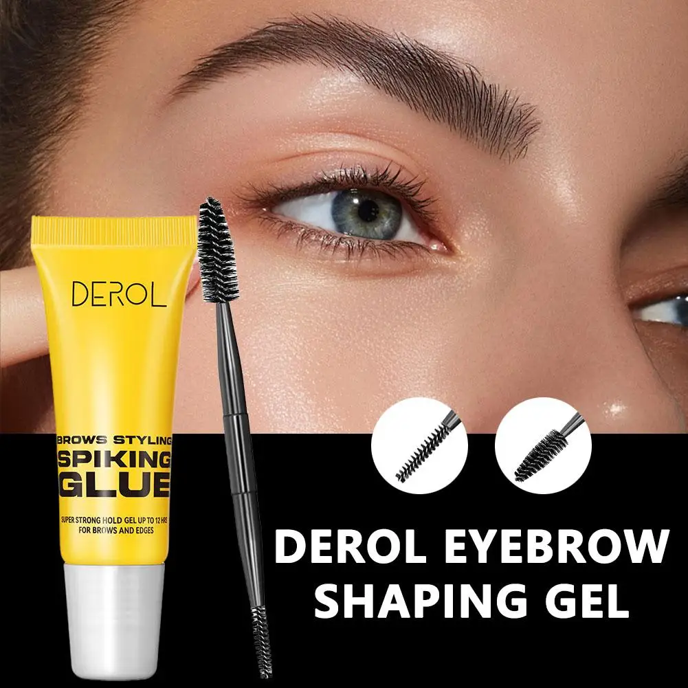 Transparent Waterproof Eyebrow Gel - Lasting Styling Quick Dry Molding Wax with Brush Brow Setting Enhancers Long-Lasting Makeup