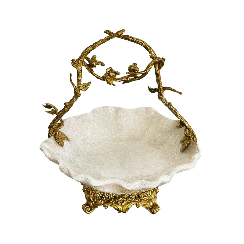 

Ceramic design and brass fittings Fruit tray project Interior decoration tray