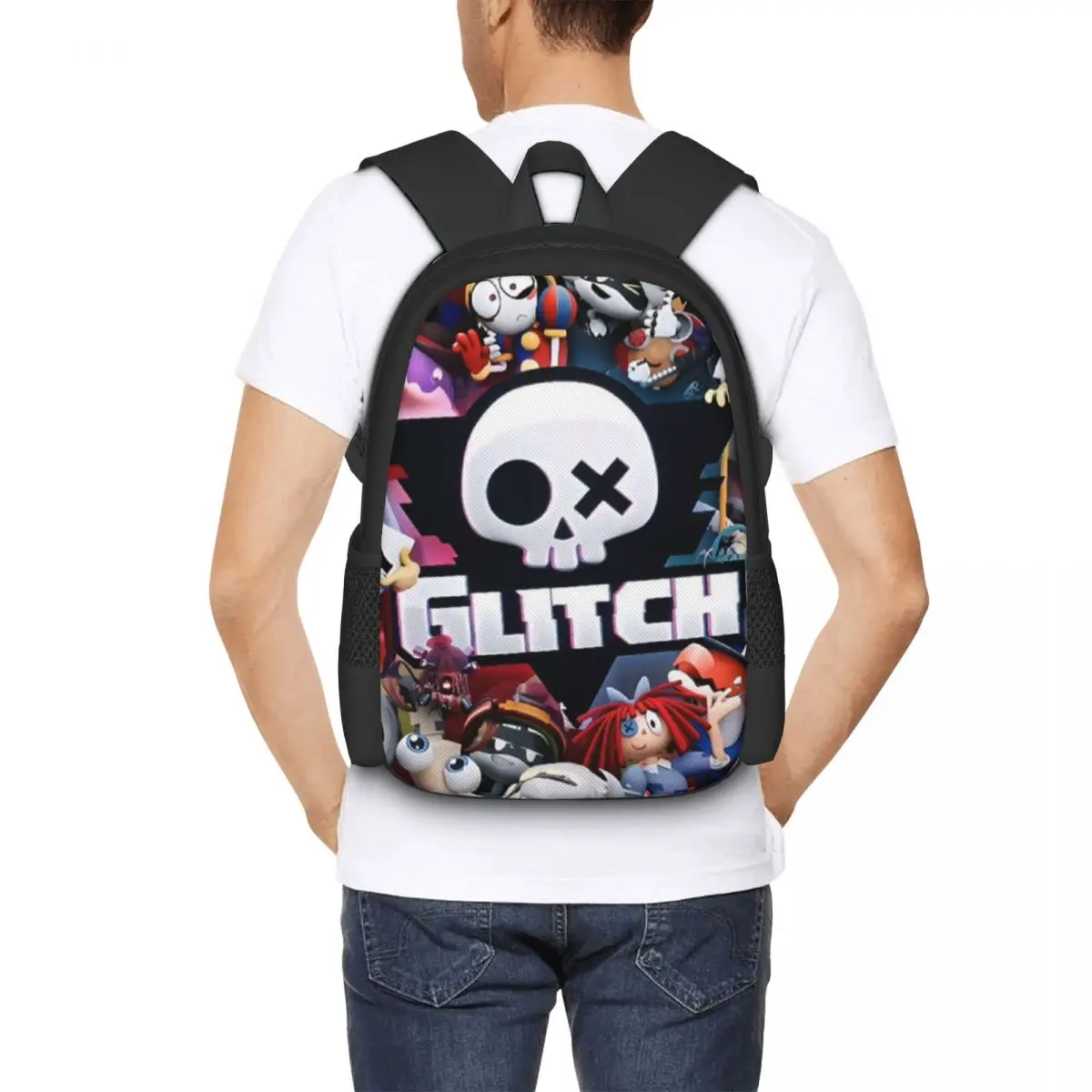 

Chibis Murder Drones Uzi Doorman Fuzzy Student Backpack School Bag Hiking Travel Daypack for Fashion Bookbag Shoulder Bags