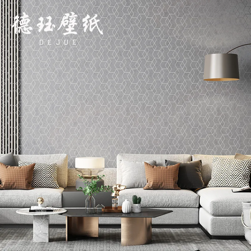 Modern Minimalist Nordic Style Luxury Geometric Pattern Non Woven Wallpaper for Bedroom Living Room Home Decor Background Wall