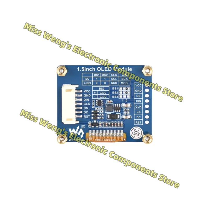 SSD1327 driver chip I2C communication compatible with Jetson Nano 1.5inch OLED Module