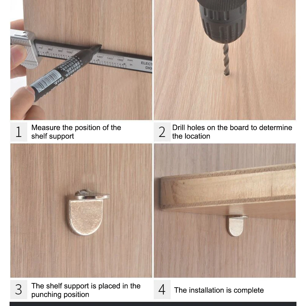 20pcs Shelf Support Studs Pegs Pins Plugs 5mm L-Shaped Cabinet Seperator Fixed Wooden Glass Layer Board Furniture Bracket Holder