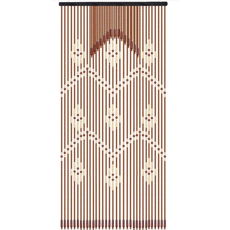 Living Room Curtains Bamboo Bead for Doorway String Door Curtains Beaded Wooden Curtain Room Decor