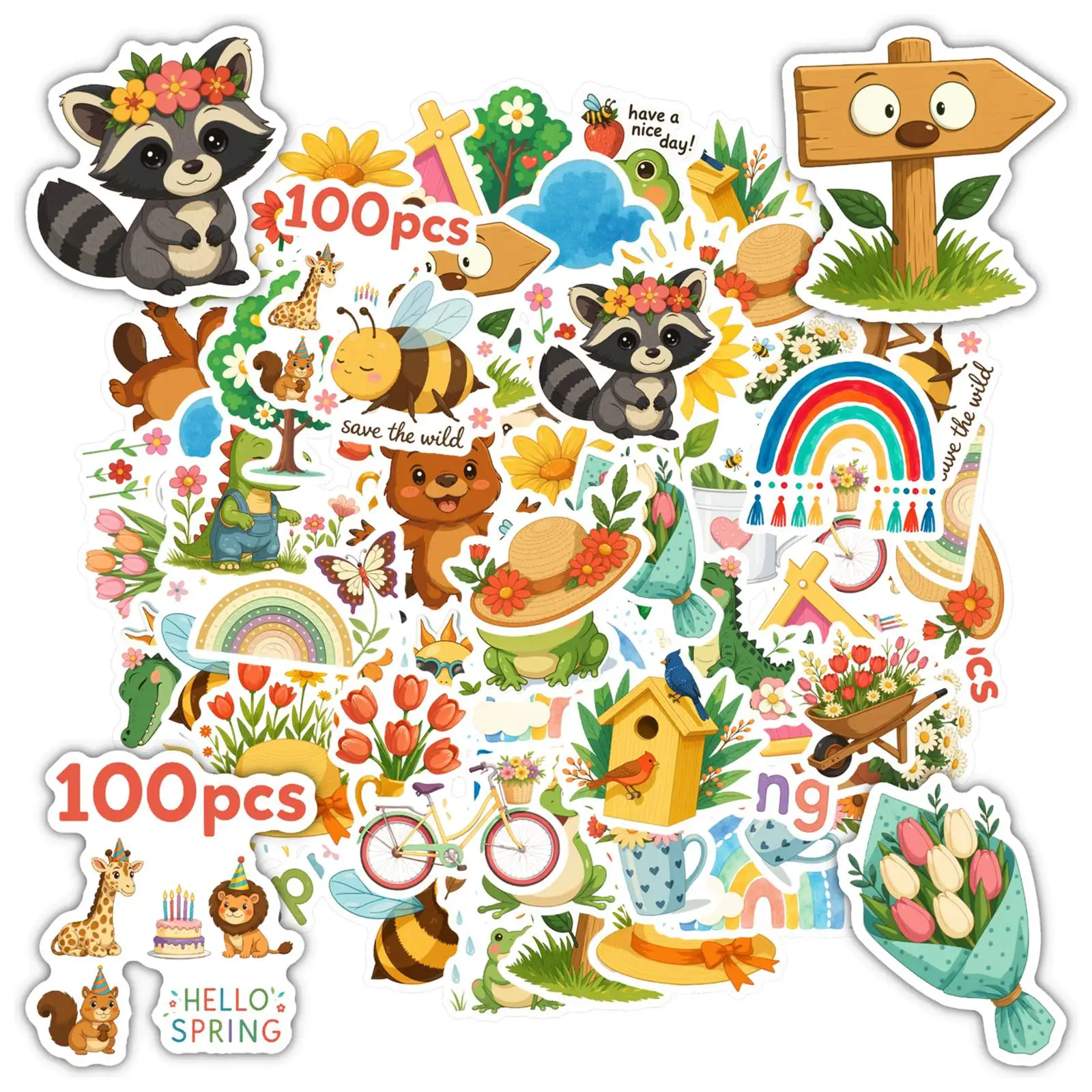 

35pcs Playful Garden Stickers Cute Sunshine DIY Stickers Stickers For Laptop Luggage Scrapbook Diary Sticker DIY