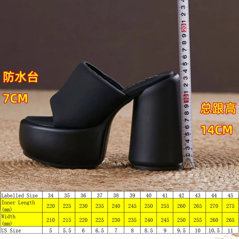 Fujin 14cm 2024 Synthetic Summer Genuine Leather Fashion Pumps Chunky Heels Shoes Peep Toe Slippers Platform Wedge Sandals Women