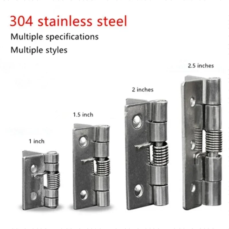 1/1.5/2/2.5 Inch 1PCS Self Closing Spring Door Hinge Stainless Steel Hardware for Windows Cabinets Jewelry Boxes