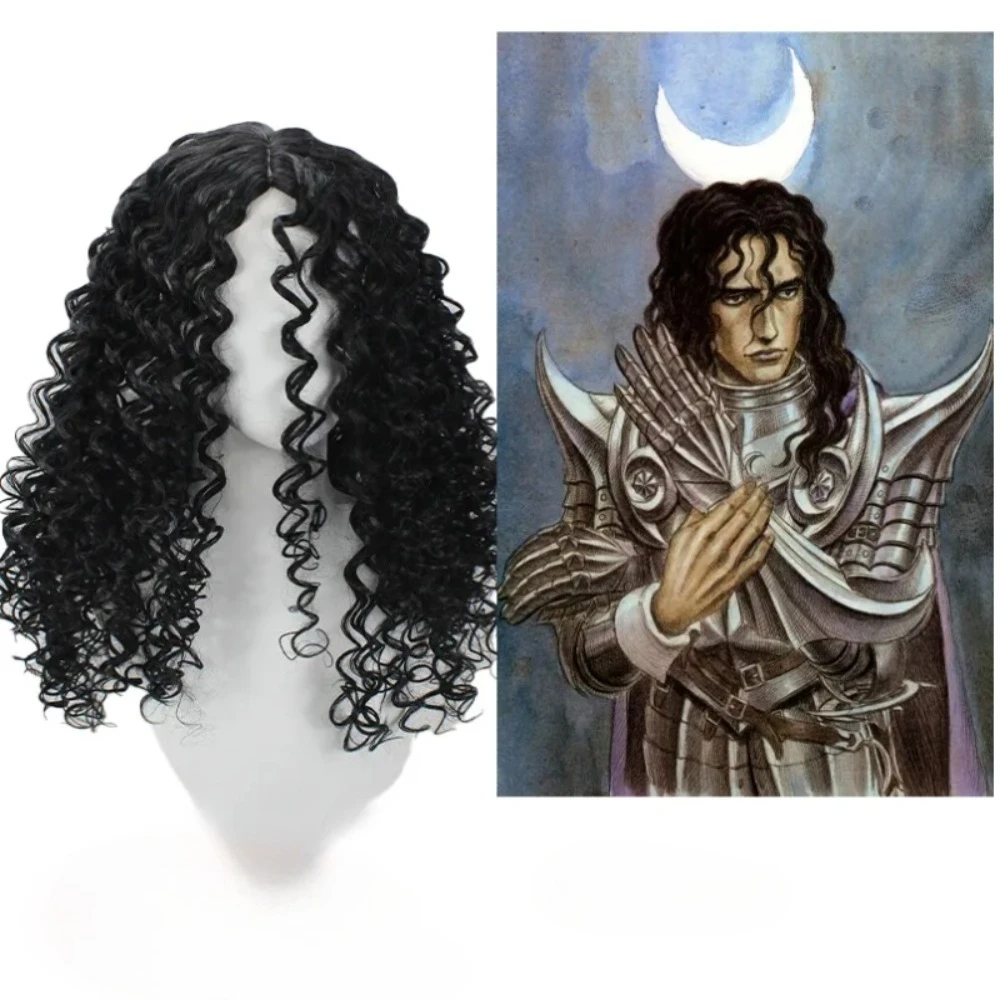 

Парик для косплея Locus Berserk, черные волосы в стиле лунного света, рыцарь, аниме, готический парик