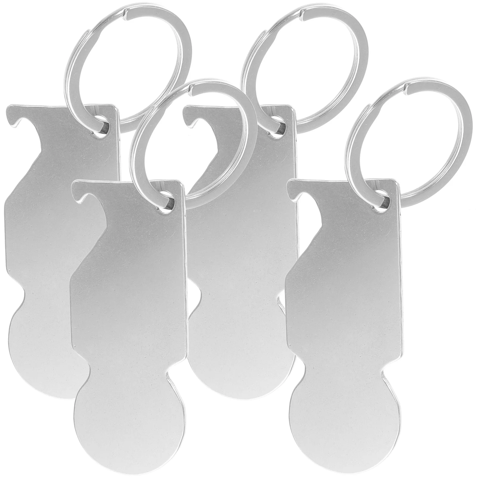 4 Pcs Cart Token Key Grocery Keychain Trolley Utility Coin Ring Pendant Shopping Metal for Change Tokens