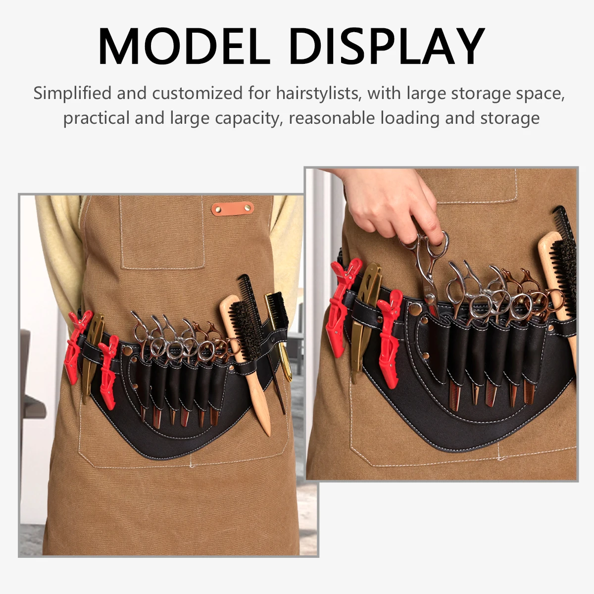 

Salon Hairdressing Scissor Holster with PU Leather Hairdressing Bag with Waist/Shoulder Belt - Hairdressing Tools Supplies
