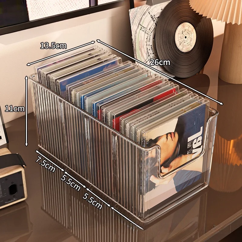 CD سجل صندوق تخزين صينية كاسيت جمع حجرة التخزين الاكريليك صندوق مقاوم للغبار مع غطاء تخزين ألبوم القرص جديد #3