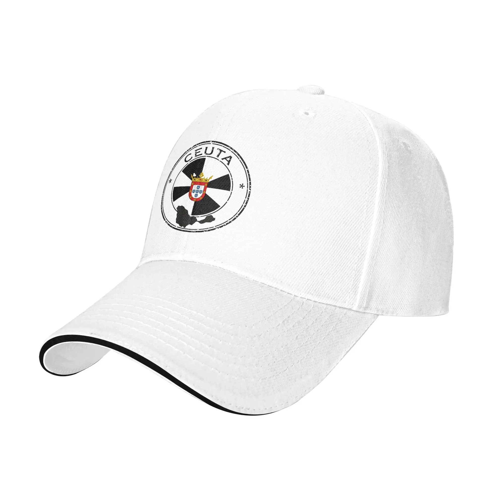 Ceuta Circular Stamp Emblem Casual Baseball Cap Spring Trucker Hat Wholesale Tennis Skate Snapback Cap Female Male Baseball Caps
