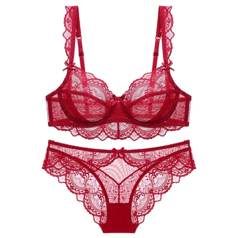 

Red Underwear Set Sexy Lingerie Ladies Underwire Women Bra Set