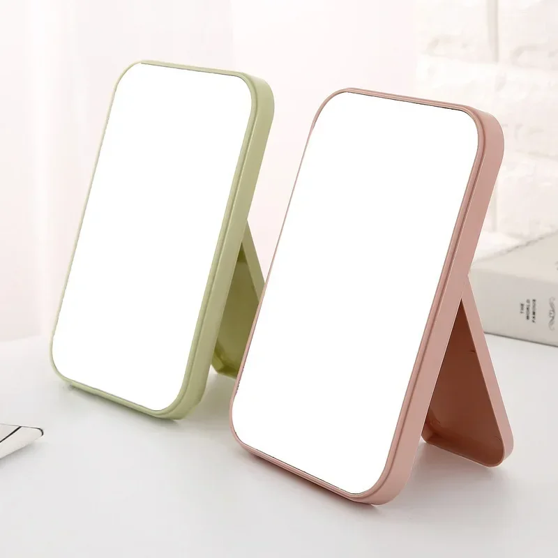 Small Folding Makeup Mirror Portable Makeup Mirror Student Dormitory Desktop Desktop Small Mirror Wholesale Square Mirrors