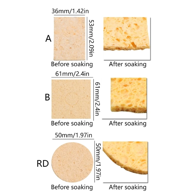 5 pcs Listrik Solder Besi Pembersih Pad Spons Tinggi 37JD