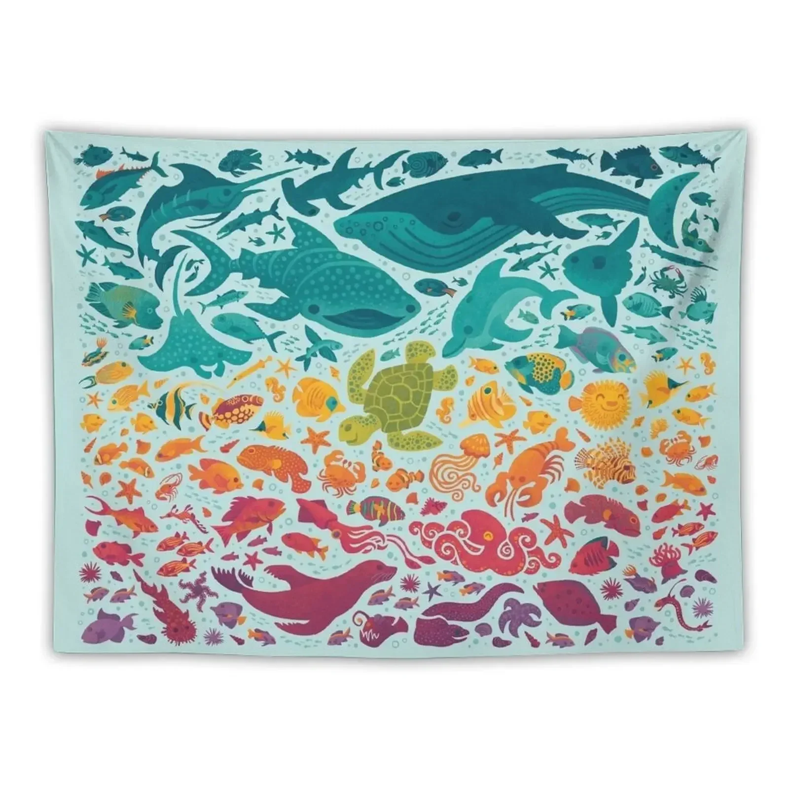 Aquatic Spectrum 2 : light blue Tapestry Wall Decor Hanging Wall Decoration Items Tapestry